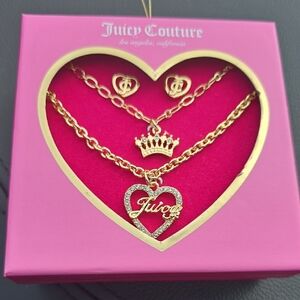 Juicy Couture Gold Heart Necklace Set